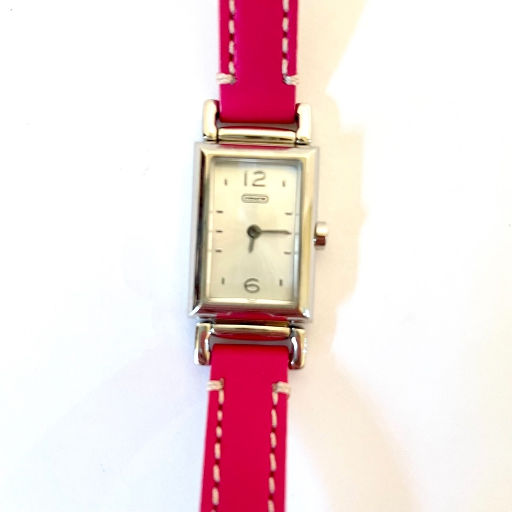 NEW Coach Madison Double Strap Stainless Steel Pink Leather Watch - Picture 7 of 14